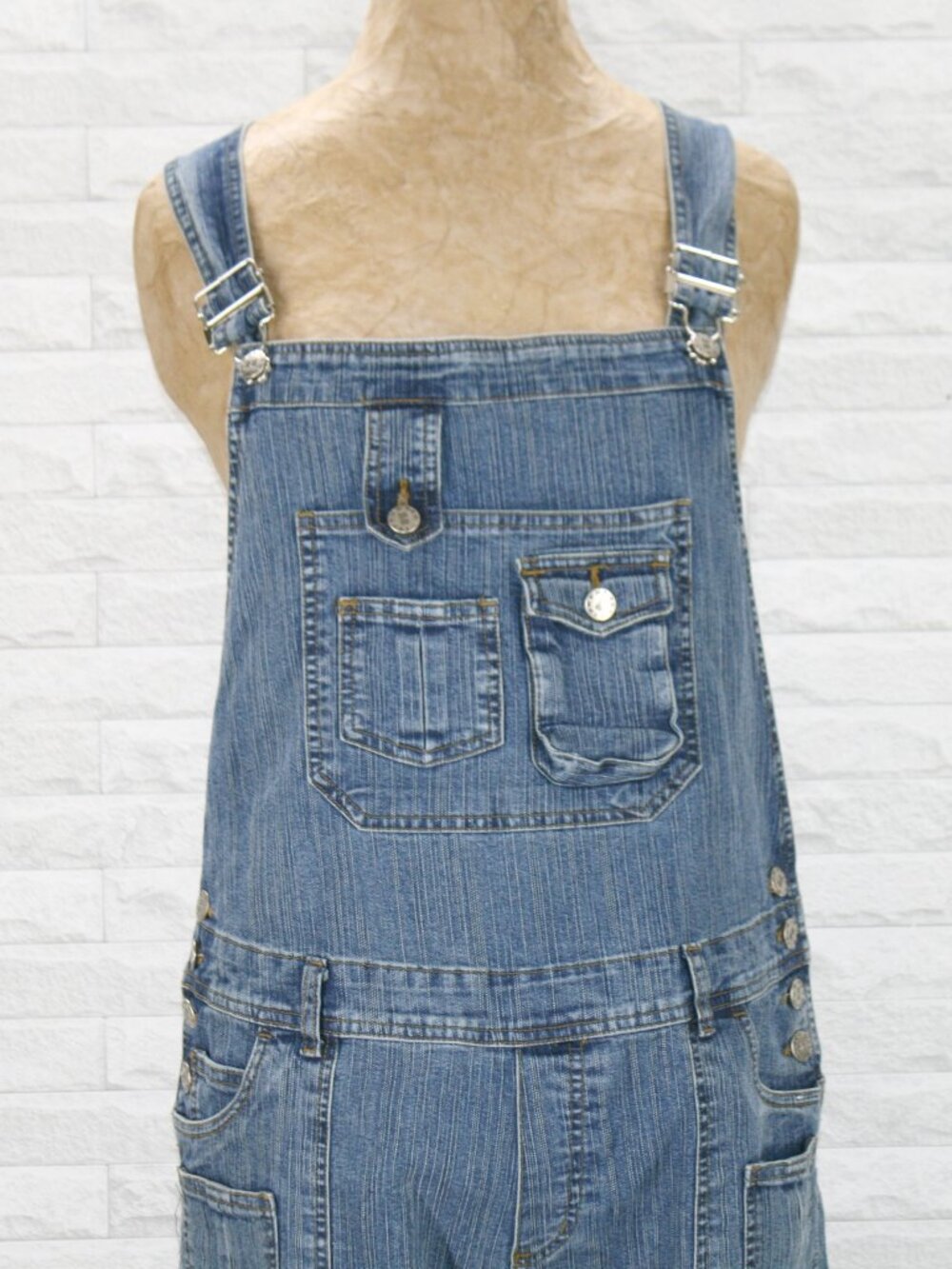 VINTAGE H2H HOT 2 HANDLE Overalls Blue Jean Denim Cargo Pockets Unisex M - Picture 2 of 16
